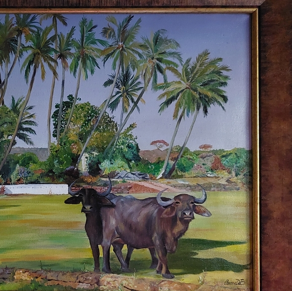 Oil painting framed 25 inches x 17 inches with frame - Picture 4 of 7